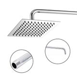 Ducha Inox Chuveiro Cromado 20x20 Slim Suporte Redondo