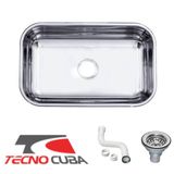 Cuba Pia Cozinha Tecnocuba Inox Polido 46x30x14 + Sifão