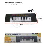 Mini Teclado Piano 32 Teclas Musical Karaokê E Microfone