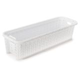 Cesta De Plástico Retangular Organizadora 920ml Branco