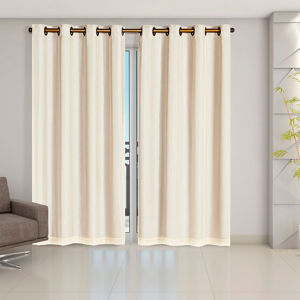 Cortina Blackout PVC Prata com Voil 2,80 m x 2,30 m