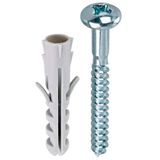 Bucha De Fixação Em Nylon 8mm Com Parafuso Com 5 Peças Cinza