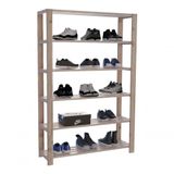 Organizador De Sapatos Modelo Estante 6 Prateleiras Pinus