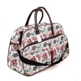 Bolsa De Viagem Marrom E Branca Com Detalhe Coloridos Pr2012