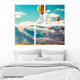 Conjunto de 4 Telas Decorativas em Canvas Hot Ballon Único