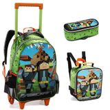 Kit Mochila Infantil Rodinha Gamecraft Denlex