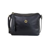 Bolsa Classe Couro Feminina Transversal 1751-2 Cb01 Preto