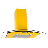 Coifa De Parede 80cm Vidro Curvo Slim Fogatti Amarelo 220v