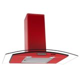 Coifa De Parede 80cm Vidro Curvo Slim Fogatti Vermelho 220v