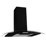 Coifa De Parede 70cm Vidro Curvo Duto Slim Fogatti Preto 110