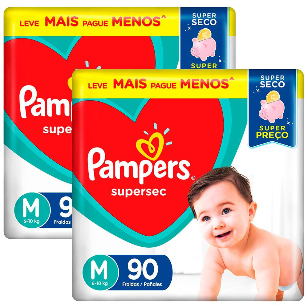 Fralda Pampers Supersec M 180 Unidades