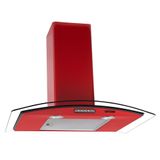 Coifa De Parede 70cm Vidro Curvo Slim Fogatti Vermelho 220v