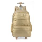 Mochila Notebook Rodinhas Dupla E Alça Costas Up4you Ouro