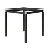 Mesa Jantar 4 Lugares Tampo Vidro Quadrado 75cm Malva Preto