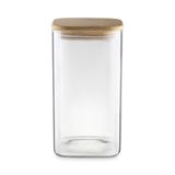 Porta Mantimento Vidro Borossilicato Quadrado 1400ml