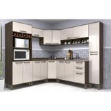 Cozinha De Canto 8 Pçs Armários/balcões Castanho C/pérola