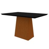 Mesa De Jantar Tampo Com Vidro Ester 180 Cm Preto Base Ypê