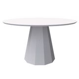 Mesa Jantar 6 Lugares 1,35m Tampo Vidro Off White New Ceval