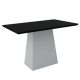 Mesa Jantar 4 Lugares Vidro Jasmin 1,20m Off White Preto