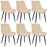 6 Cadeiras Estofadas Design Industrial Chicago Nude Vintage