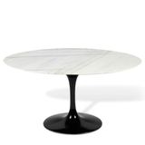 Mesa Saarinen Oval Espírito Santo 198x122cm - Base Preta