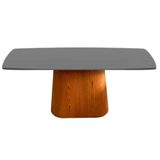 Mesa De Jantar Retangular 244x137 Cm Oval Em Madeira Preto