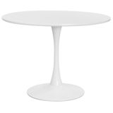 Mesa Saarinen Tulipa Redonda 120cm Tampo Madeira Branca Sala