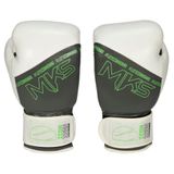 Luva De Boxe Muay Thai Profissional Branco E Cinza 12 Oz