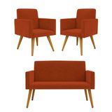 Kit Namoradeira 2 Lugares Reforçada + 2 Poltronas Terracota