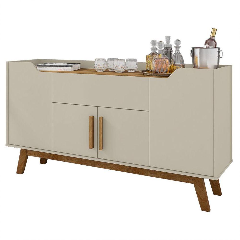 Balcão Aparador Buffet 4 Portas 1 Gaveta Future Off White/cinamomo - Bechara