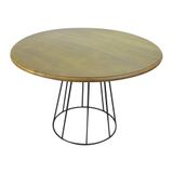 Mesa De Jantar Redonda Base De Ferro Telaio Castanho