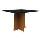 Mesa De Jantar Tampo Com Vidro Tina 100 Cm Preto Base Ypê