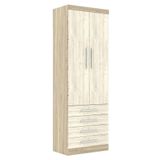 Guarda Roupa Modulado 2 Portas 4 Gavetas 191 Master Avelã Rústico/ártico Rústico - Eucamóveis