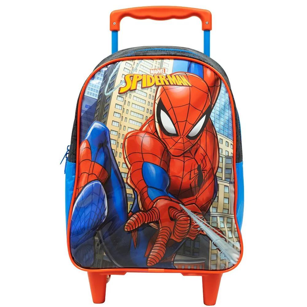 Mochila Escolar Spiderman Homem Aranha Rodinhas Infantil G