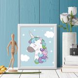 Quadro Decorativo Infantil Unicórnio Blue