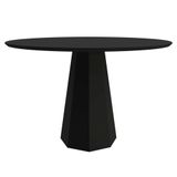 Mesa De Jantar 4 Lugares 1,20m Redondo Vidro Preto New Ceval