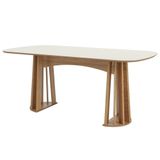 Mesa De Jantar Retangular 6 Lugares D01 Off White/freijó