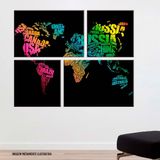 Conjunto de 4 Telas Decorativas em Canvas World Único