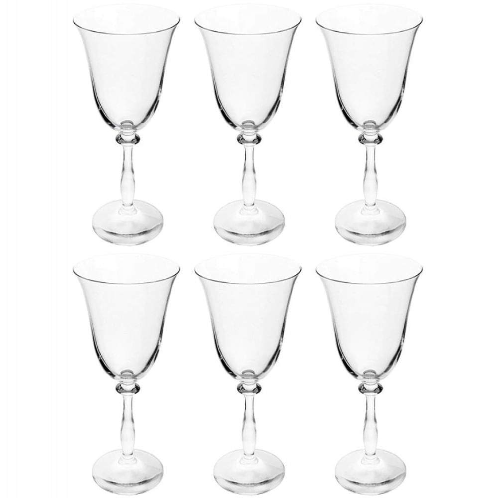 Conjunto De Taças Para Vinho Tinto Bohemia Angela 250 Ml Em Cristal - 6 Peças