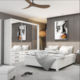 Quarto Completo Casal Anjos Premium E Cama De Casal Branco