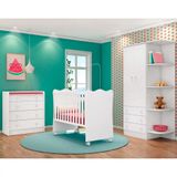 Quarto De Bebê Completo 2 Portas E Berço Simples Branco