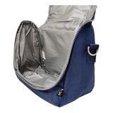 Lancheira Bolsa Térmica Azul Crinkle Juvenil Escolar Marmita