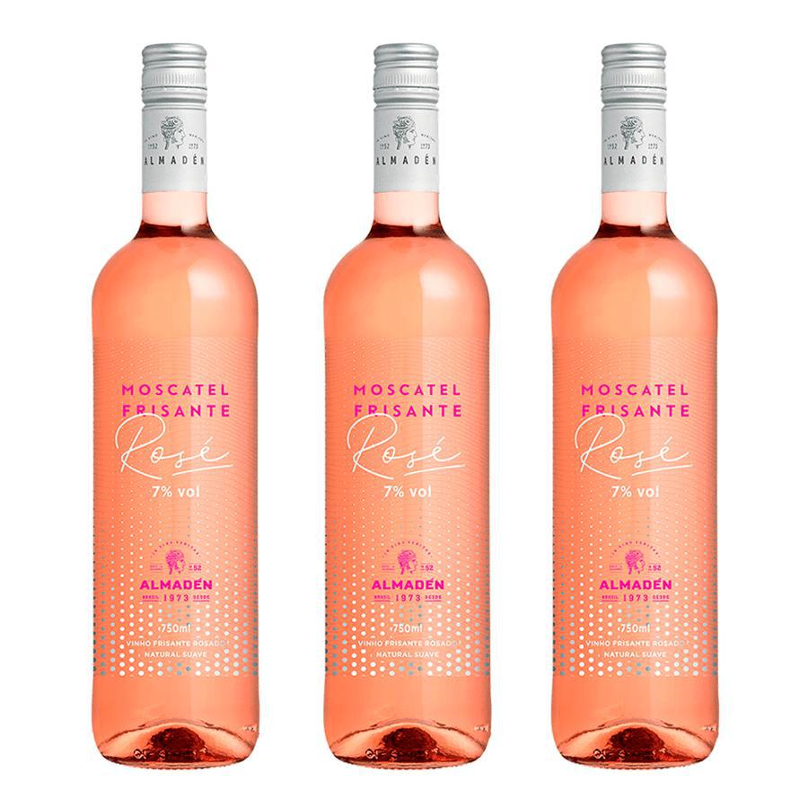 Vinho Almadén Frisante Moscatel Rosé 750ml Kit 3 Unidades