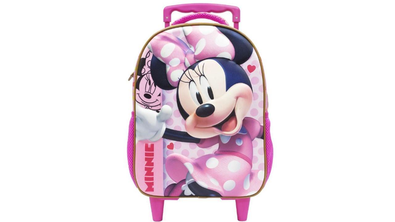 Mochila Escolar De Rodas 3d Minnie Mouse Original Disney