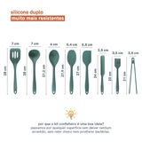 Kit De Utensílios De Silicone Com 8 Peças Vd Escuro - Oikos