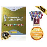 Album Copa Do Mundo 2022 Capa Dura Dourada + 100 Figurinhas