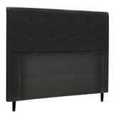 Cabeceira Luna Para Cama Box Casal 140 Cm Corino Preto