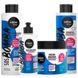 Kit Bomba Sos Salon Line Shap Condi Máscara, Creme Pentear