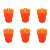 10 Velas Refil Laranja Copinho De Pinga Decoração 12 Horas