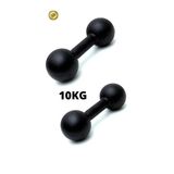 Par Halter Super Premium Bola Pintado 10kg Peso Musculação